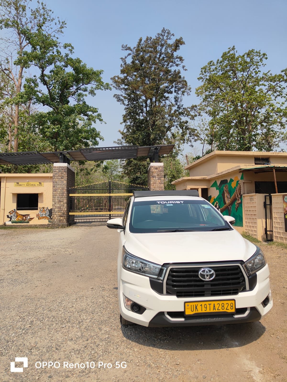 Tourist vehicle near Jim Corbett area